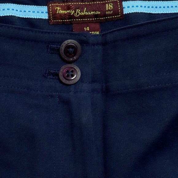 Tommy Bahama Backswing Bermuda‎ Golf Shorts Womens 14 Silk Cotton Navy Athletic - Picture 3 of 12
